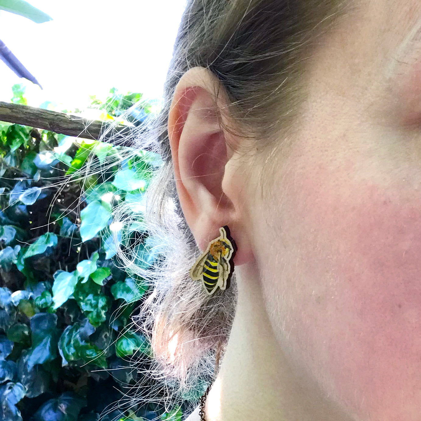 Ivy Mining Bee Stud Earrings