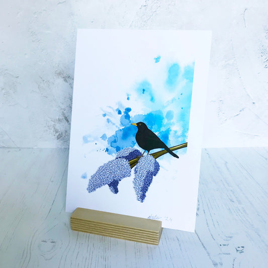 SECOND - Blackbird and Lilac Print