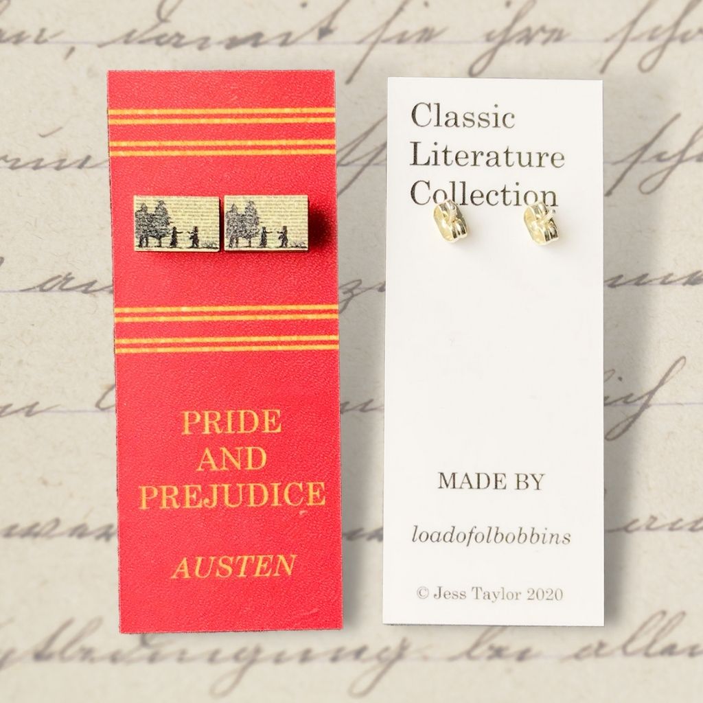 Classic Literature Pride and Prejudice Silhouette Stud Earrings