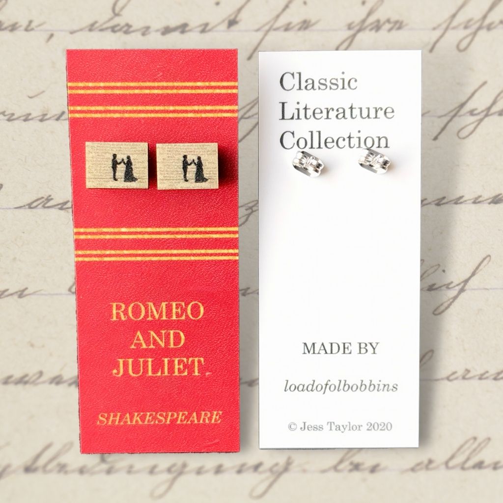 Classic Literature Romeo and Juliet Silhouette Stud Earrings