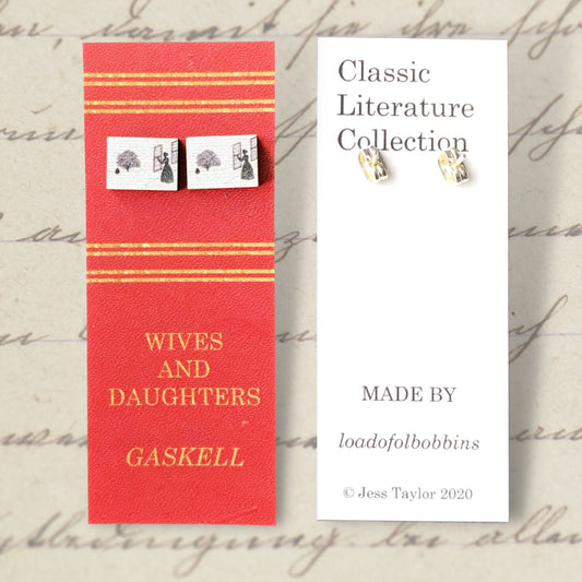 Classic Literature Wives and Daughters Silhouette Stud Earrings