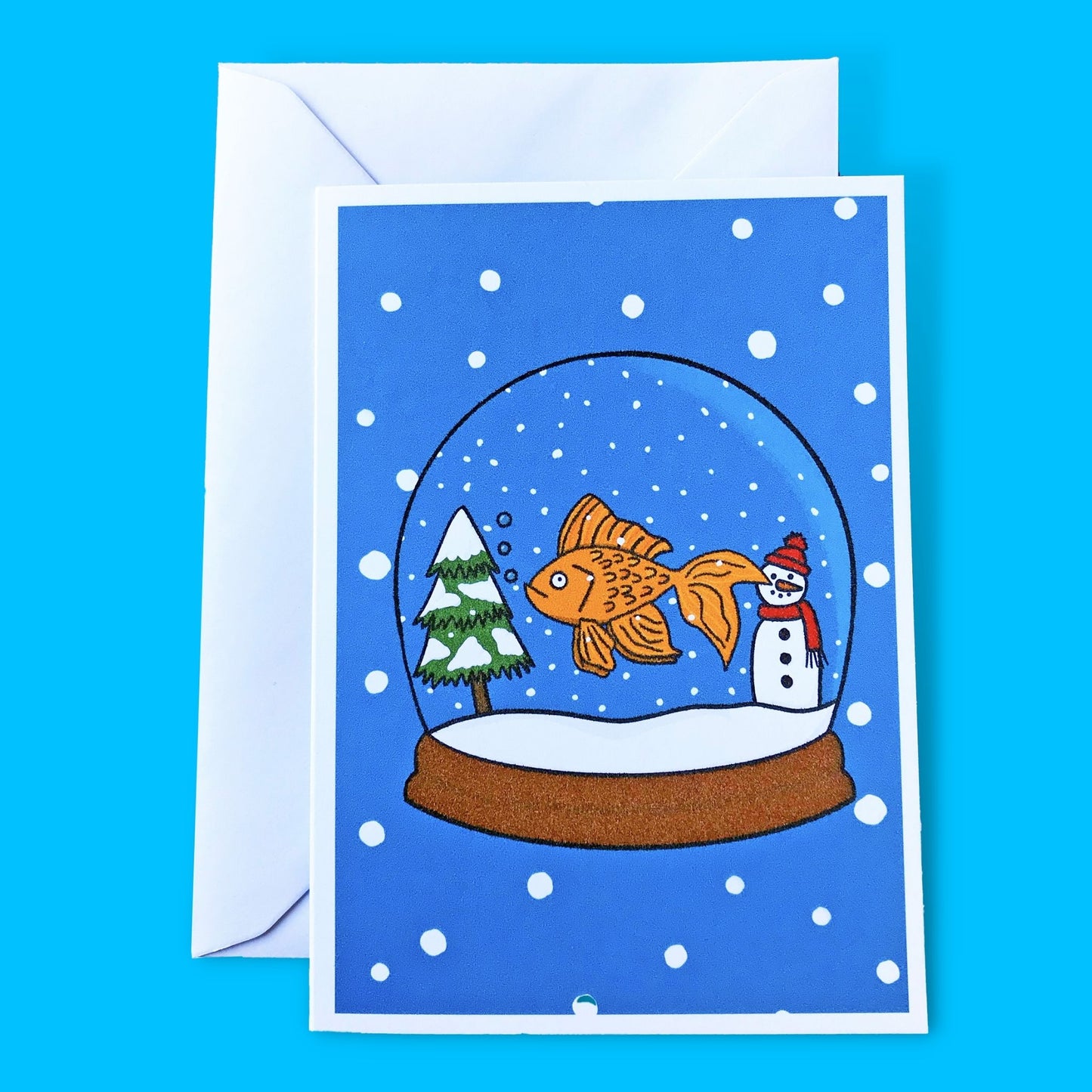 Goldfish Snow Globe Christmas Card