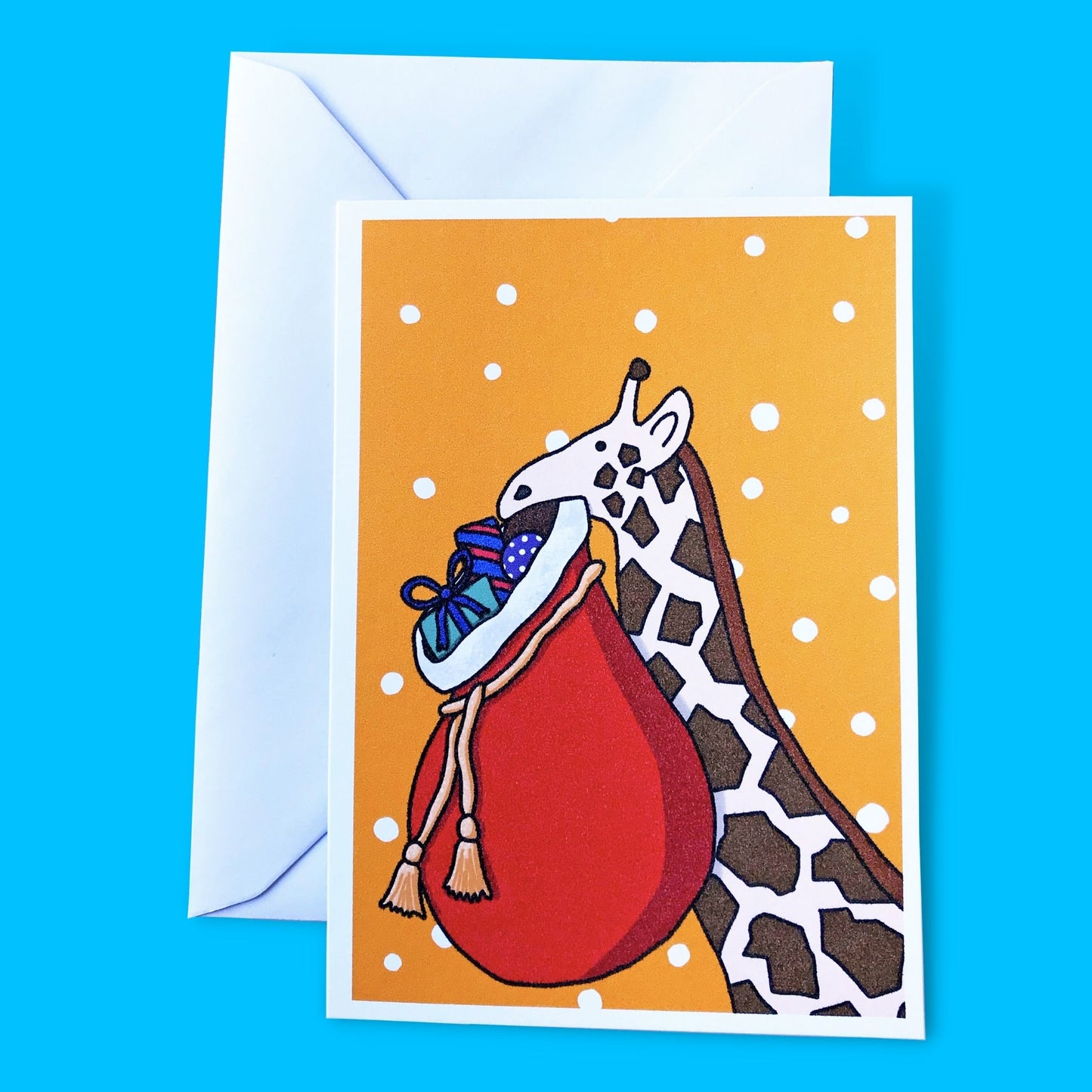 Christmas Presents Giraffe Card