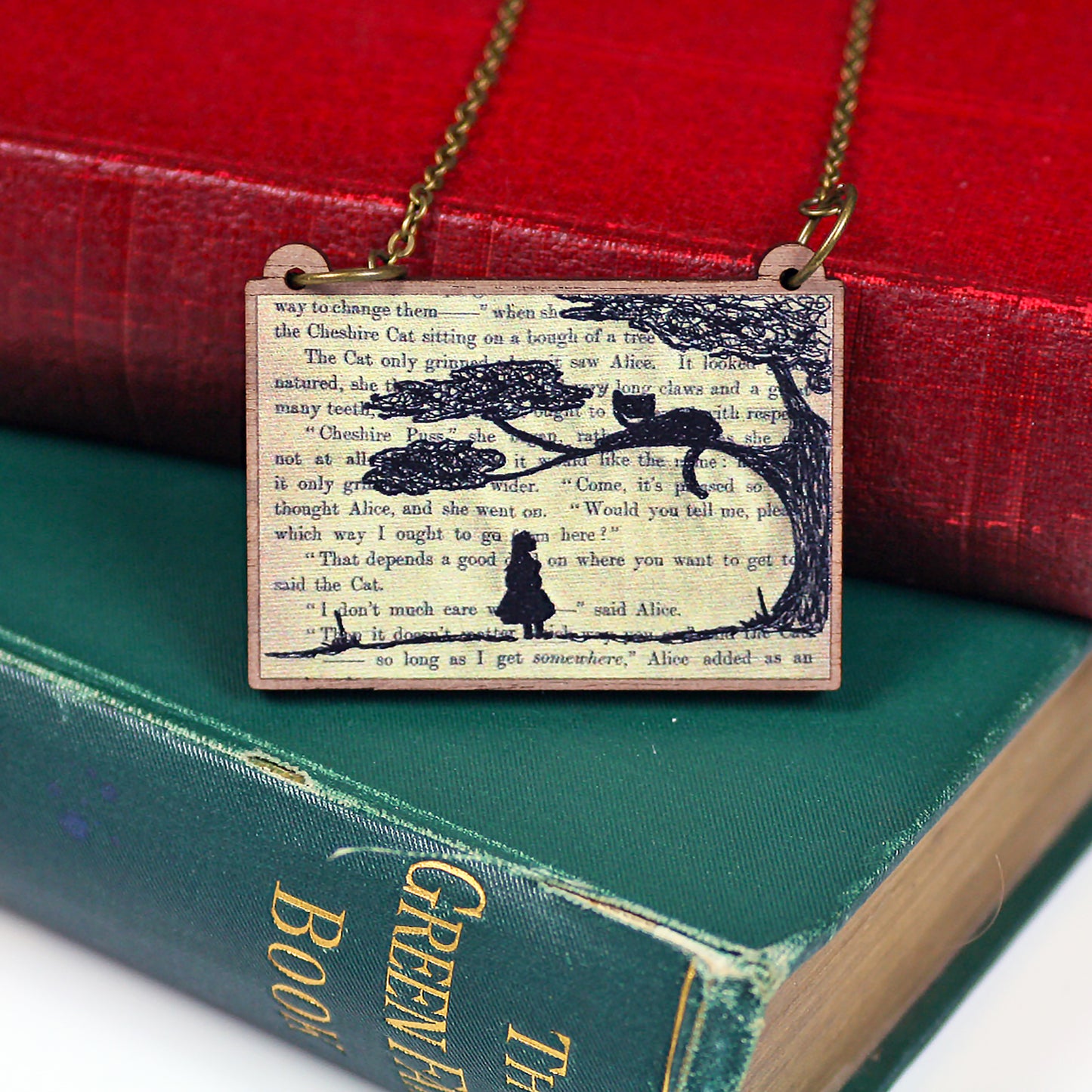 Classic Literature Alice in Wonderland Silhouette Necklace