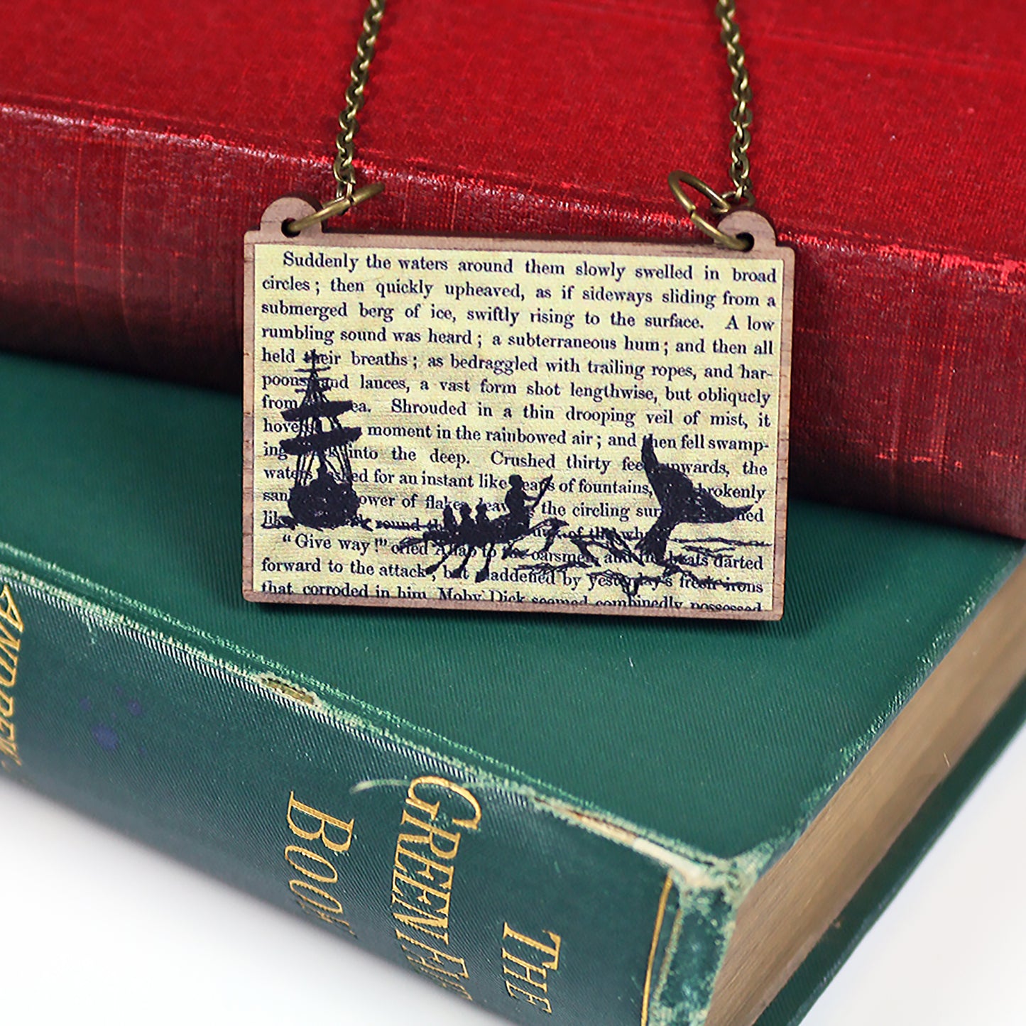 Classic Literature Moby Dick Silhouette Necklace