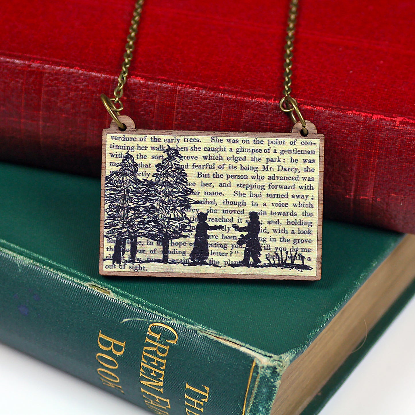 Classic Literature Pride and Prejudice Silhouette Necklace