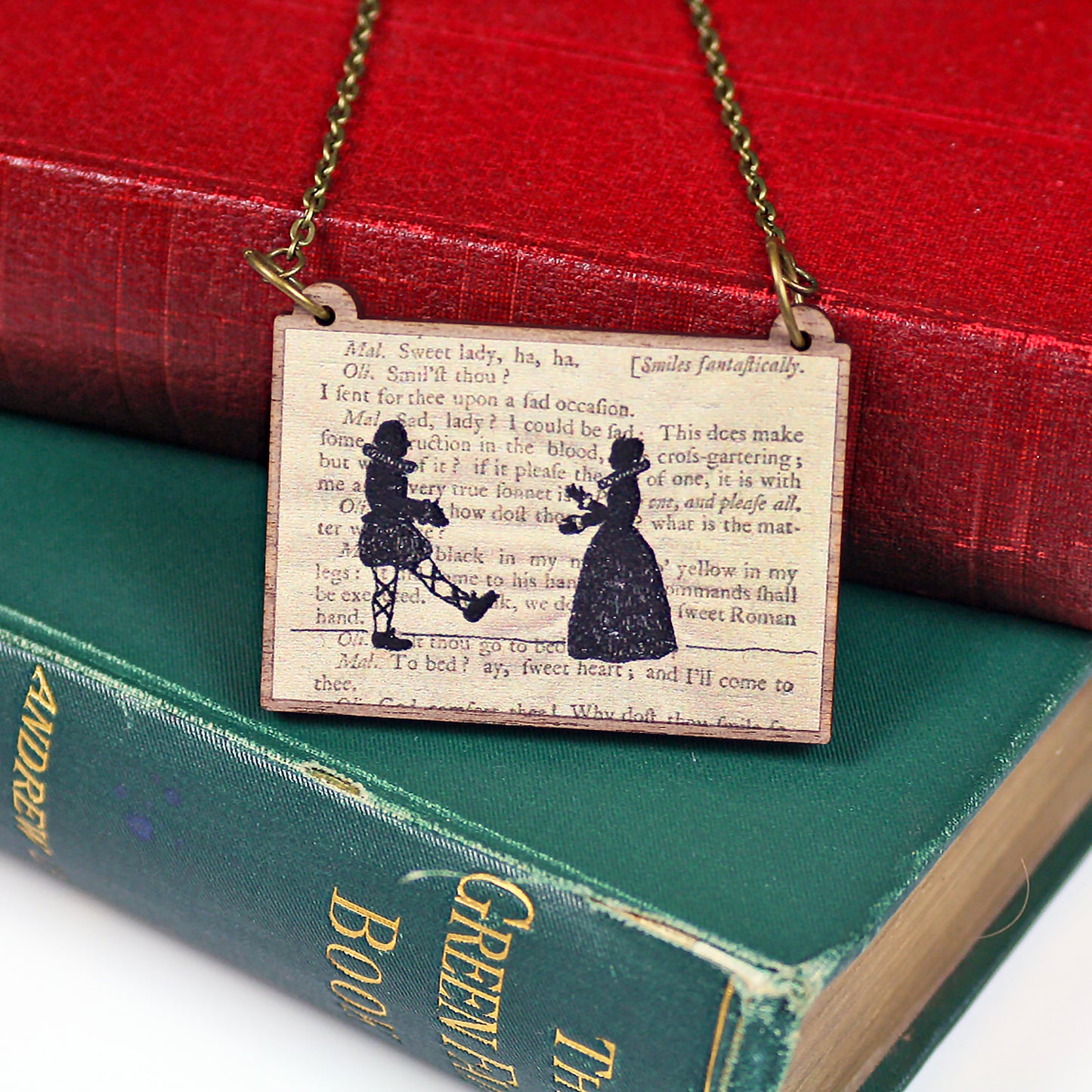 Classic Literature Twelfth Night Silhouette Necklace