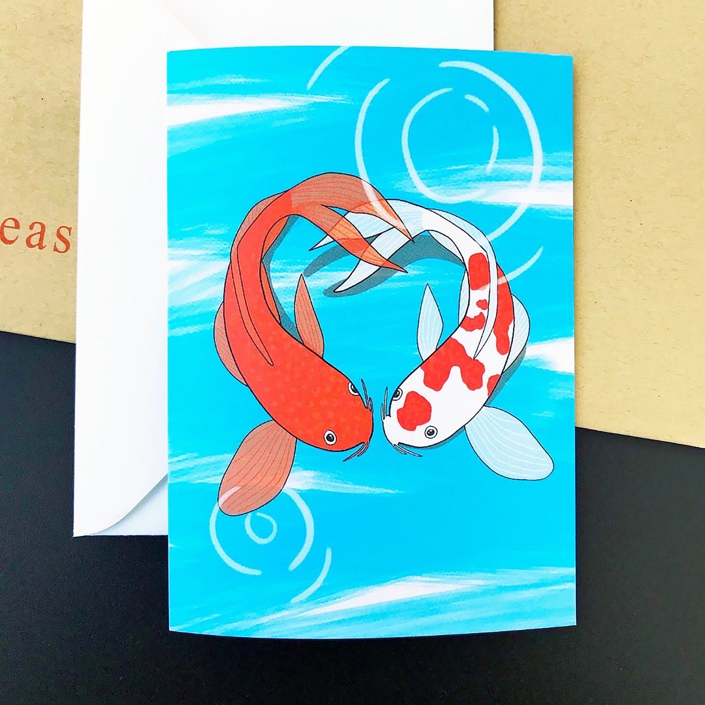 Koi Fish Heart Card