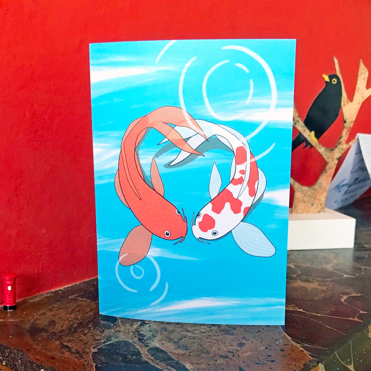 Koi Fish Heart Card