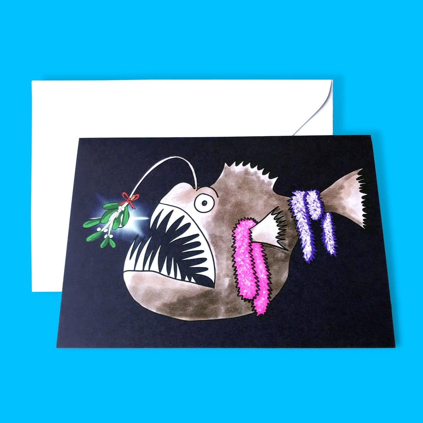 Mistletoe Anglerfish Card