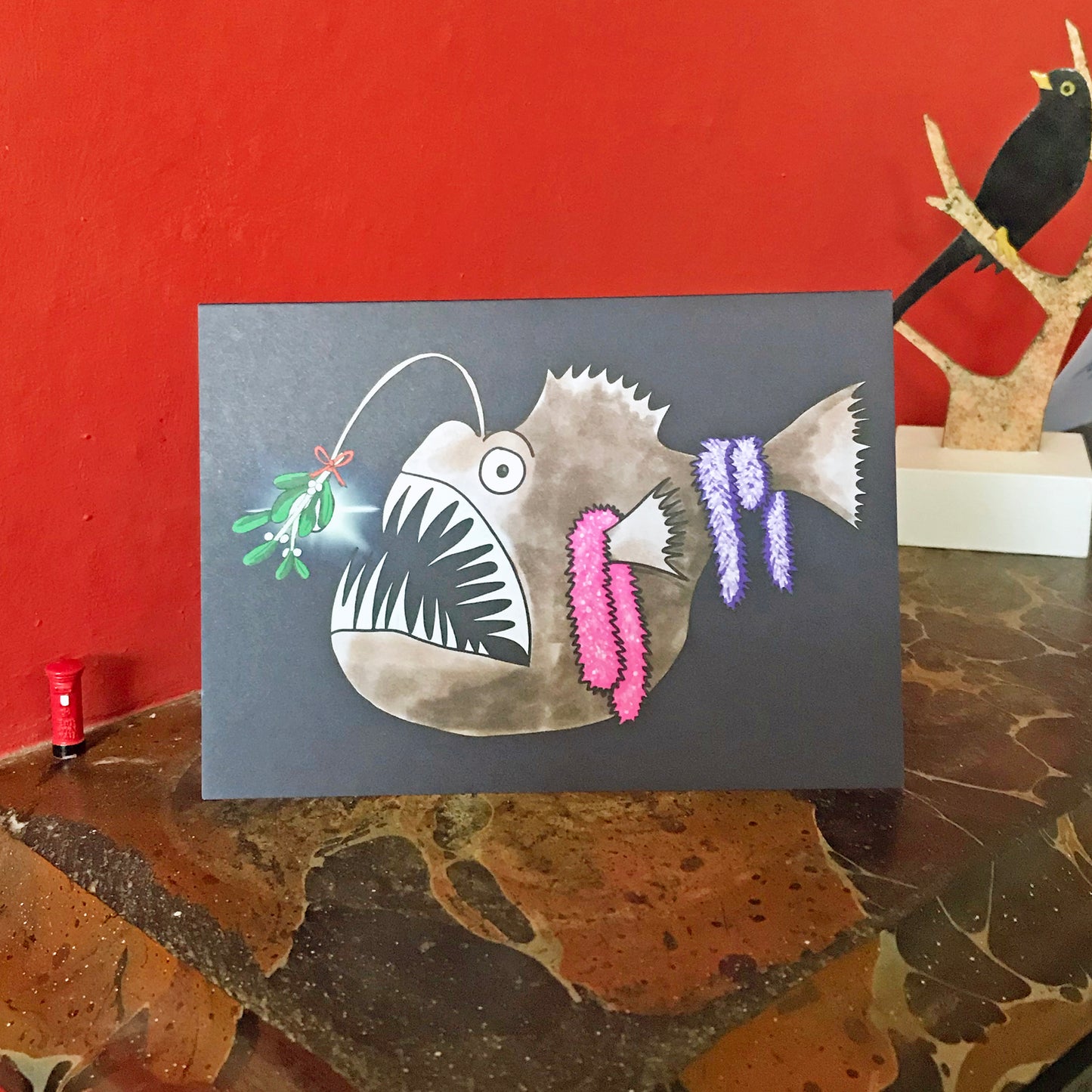 Mistletoe Anglerfish Card