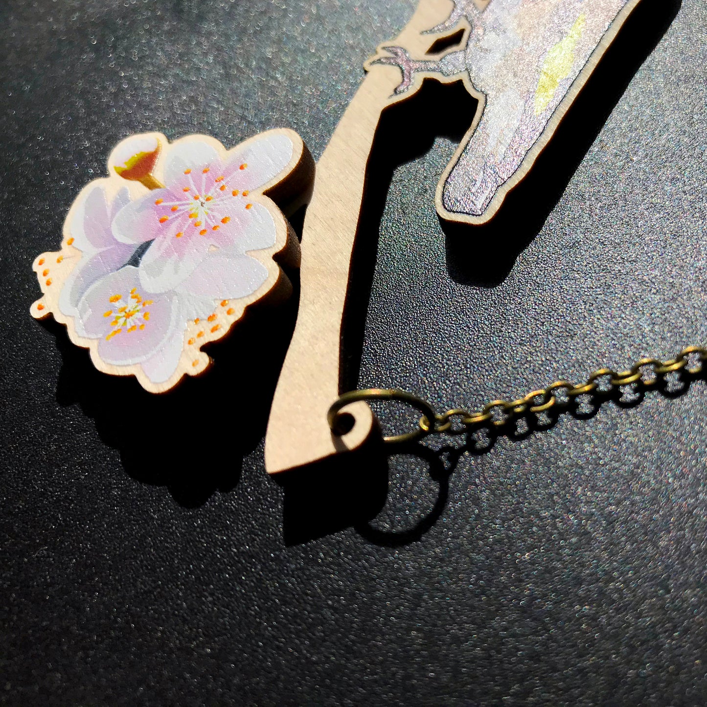 Goldfinch and Cherry Blossom Necklace