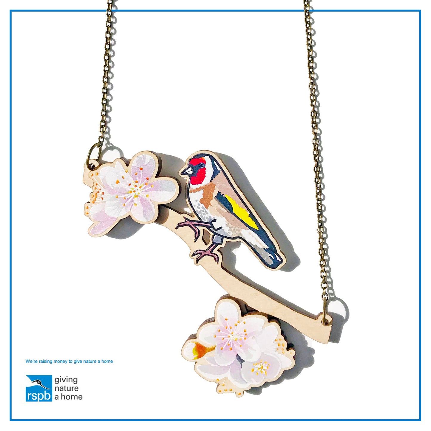 Goldfinch and Cherry Blossom Necklace