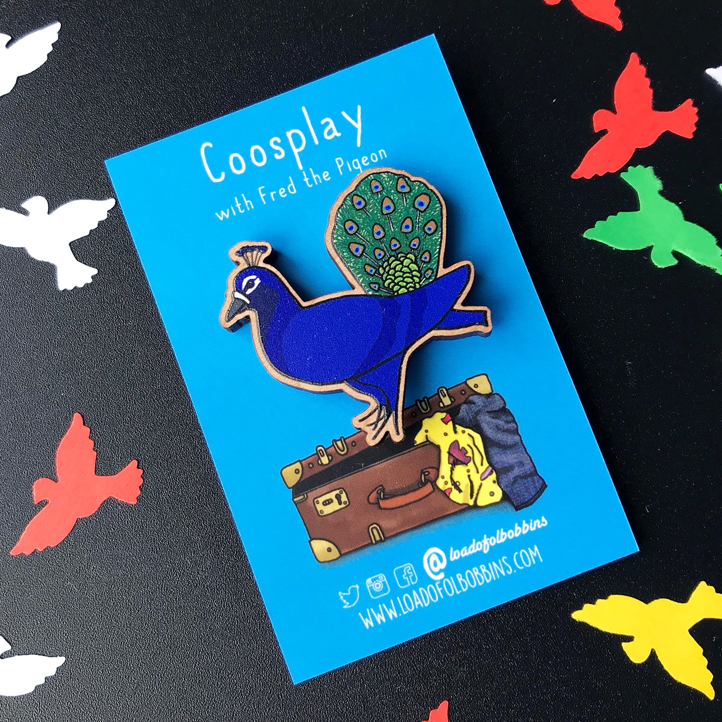 Peacock Pigeon Pin